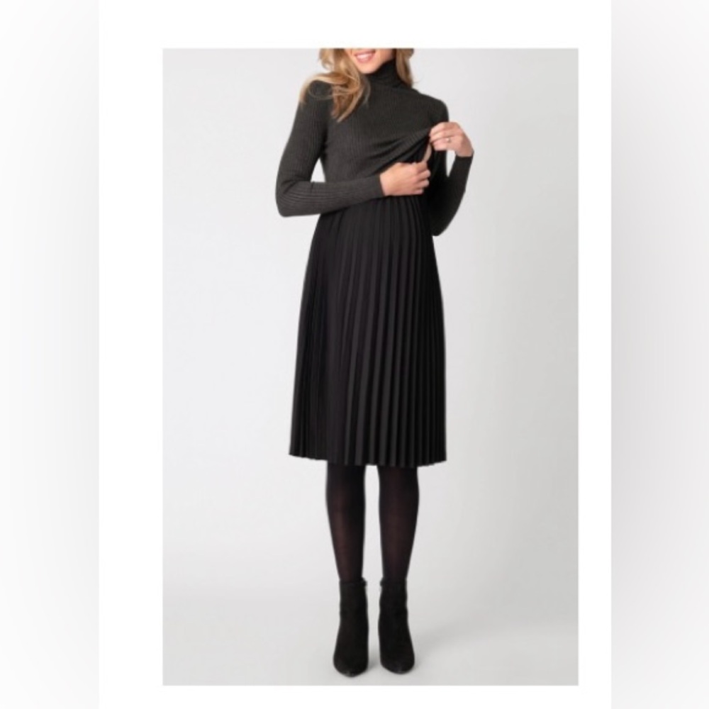 Seraphine Maternity Pleated Dress with Sweater Top